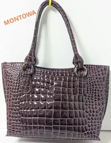 MONTOWA 악어 엠보싱 토트백 퍼플