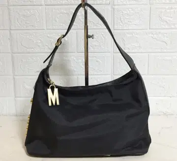 no38004 모스키노 가죽 나일론 숄더 핸드 백