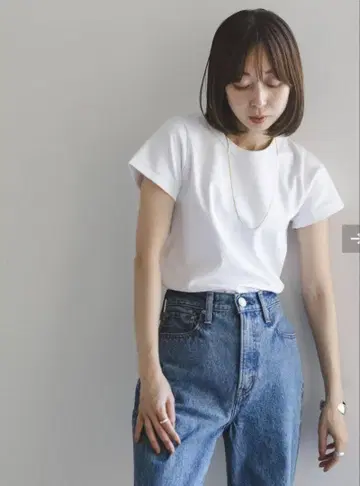 NOBLE 노블 수빈코튼 스무스 컴팩트 T셔츠 화이트 프리