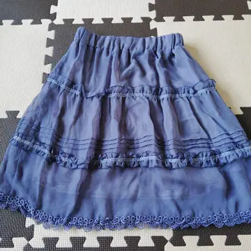 플레어 스커트 파랑보라색 M