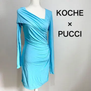 [ 미사용 ] KOCHE x PUCCI 원피스 미디 기장 긴팔 스카이블루