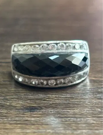 실버 반지 925 천연 오닉스 지르코니아 7호