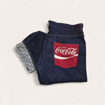 TOMMY 청바지 코카콜라 콜라보 XL 다크 네이비 청바지