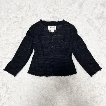 Rene TISSUE사 트위드 노카라 자켓 36 네이비