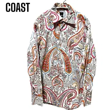 COAST 코스트 페이즐리 꽃무늬 올 패턴 긴팔 셔츠 M 사이즈