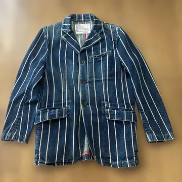 새상품급 EDWIN 스트라이프 자켓 13oz 그랜드 블루