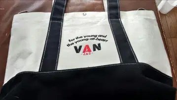 미사용품 VAN JAC 캔버스 토트백 VAN JACKET
