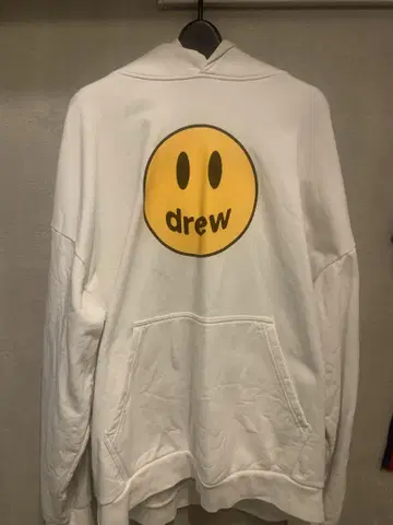 drew 스마일 마크 후드티 화이트