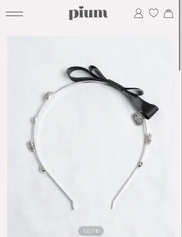 pium 하트 비쥬 리본 머리띠 핑크