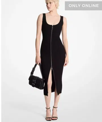 MICHAEL KORS 리브 슬리브리스 원피스 M 블랙