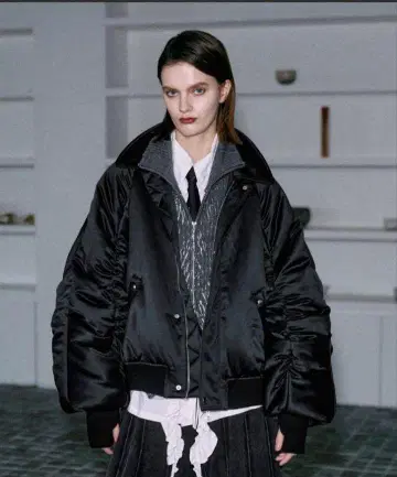 Seyto Vintage satin gather blouson