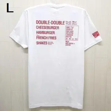 인앤아웃버거 MENU TEE 메뉴 반팔T셔츠 L 화이트