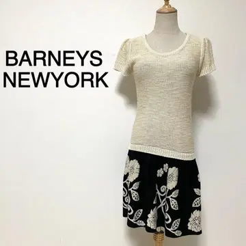 BARNEYS NEW YORK 절개 디자인 꽃무늬 니트 원피스