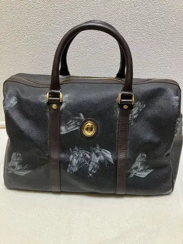 LOUVROUSE 말 프린트 보스턴 백