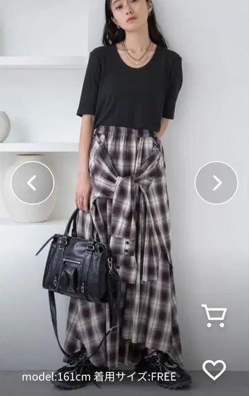 새상품 셔츠라이크 체크 아지메 스커트 JEANASIS