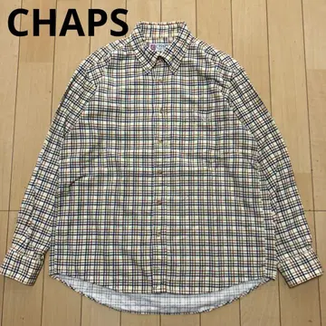 CHAPS 차프스 긴팔 셔츠 버튼 다운 체크 로고 자수 L 사이즈