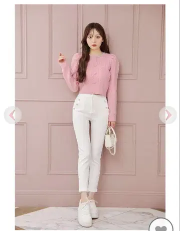 Rady 비쥬 버튼 신 팬츠 화이트 스키니 팬츠 M 사이즈