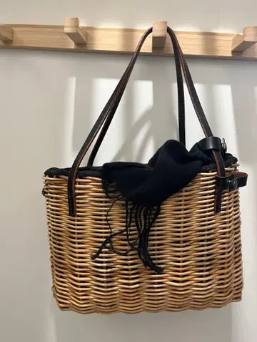 에바고스 ebagos 바스켓백 토트 홍등 가죽 덮개 포함