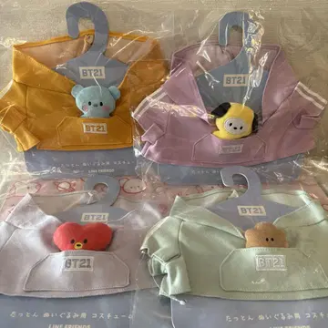 BTS BT21 봉제 인형용 코스튬 4종 세트 타톤 L용