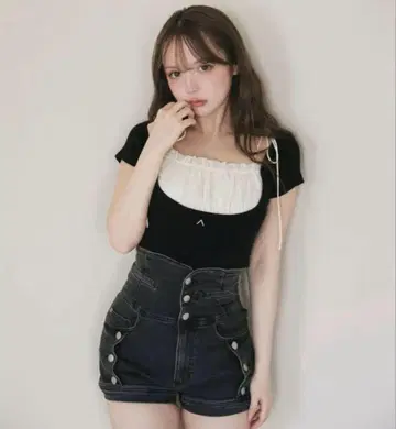 andmary 리본 데님 올인원 S 사이즈