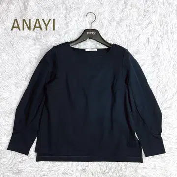 ANAYI 긴팔 니트 풀오버 네이비 사이즈 38