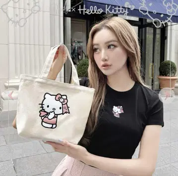 Rady Hello Kitty 토트백 내추럴x핑크