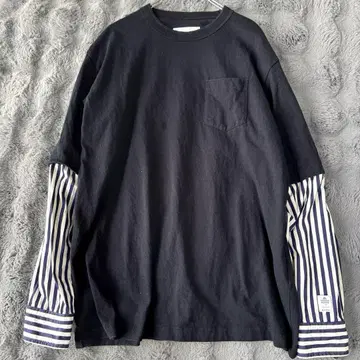 sacai 네이비 스트라이프 절개 사이즈 3 THOMAS MASON