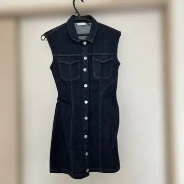 ZARA 데님 슬리브리스 미니 원피스