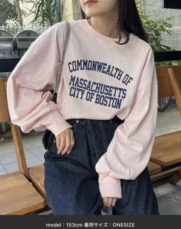 차오패닉 티피 USA 코튼 프린트 소매 볼륨 로고 롱 T