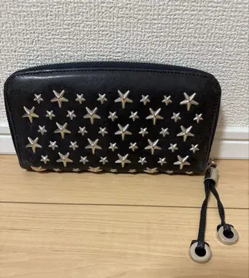 JIMMY CHOO 지미추 장지갑 라운드 지퍼 네이비 지갑