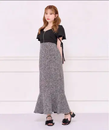 아프레 주르 소매 플레어 원피스 XL