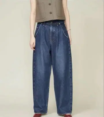 네이비 upper hights for conte 턱 데님 팬츠 UN 23