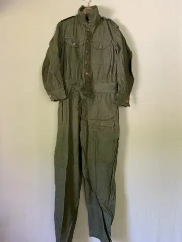 1950s 데드 미사용 영국군 그린 데님 커버올