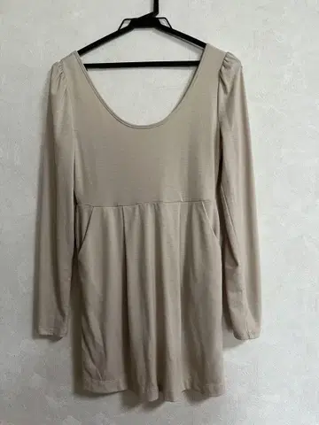 DURAS 베이지 긴팔 원피스 튜닉
