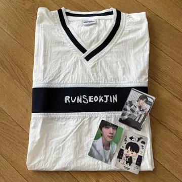RUNSEOKJIN V넥 T셔츠 포토 카드 포함 (JIN 사이즈)
