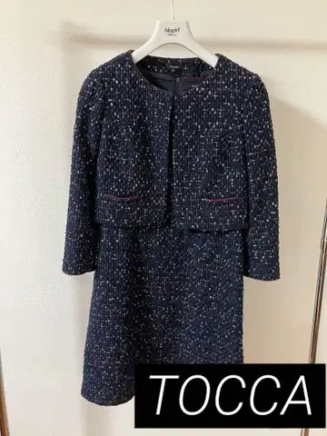 [ TOCCA ] 새상품급 네이비 트위드 자켓 원피스 세트