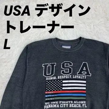 트레이닝복 맨투맨 미국 국기 디자인 USA 로고 다크 그레이 남성용