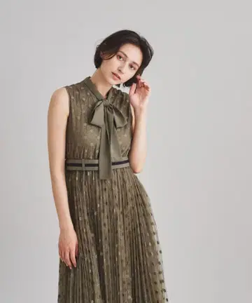 그레이스 도트 레이스 콤비 원피스