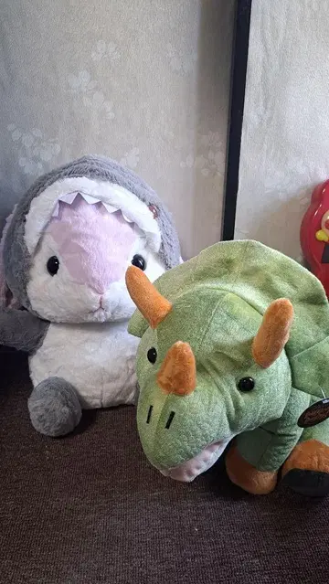 포테우사 롯삐 상어 푹신푹신 샤크 트리케라톱스 봉제 인형 2세트