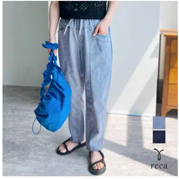 reca 레카 허리밴딩 릴랙스 테이퍼드 데님 팬츠