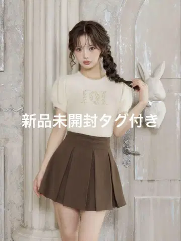 Darich 팬시 비즈 DD 로고 니트탑 IVO