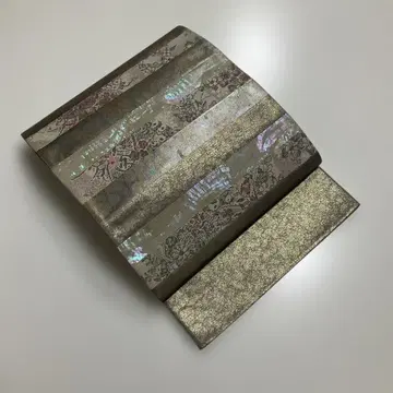 No.2695 순수 실크 간도 오시마 금박 후쿠로 오비 새상품급