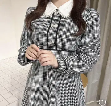 evelyn 리본 비쥬 옷깃 미니 OP