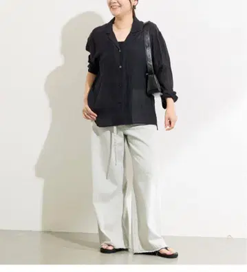 미사용 시어 레이온 린넨 셔츠 자켓