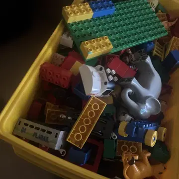 레고 블록과 동물 피규어 세트