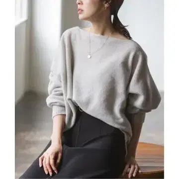 noble 파인 울 돌먼 풀오버 그레이B