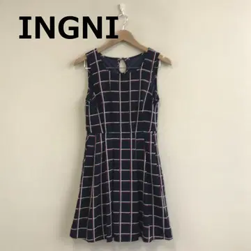 C0829A12 [INGNI] 체크 무늬 슬리브리스 원피스