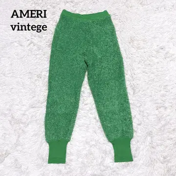 AMERI 빈티지 아메리 리본 얀 조거 니트 팬츠 그린