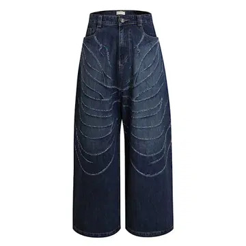 DND4des RHINESTONE HIGH BAGGY JEANS