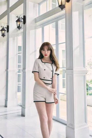Mondrian Tweed Set-Up 상의만 ecru M